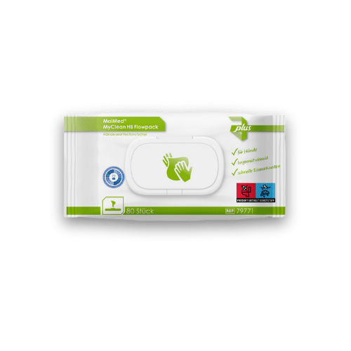 Alkoholhaltige Händedesinfektionstücher in 80er Packung